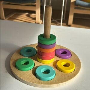 Vibrant Wooden Stacking Rings by [Brand]